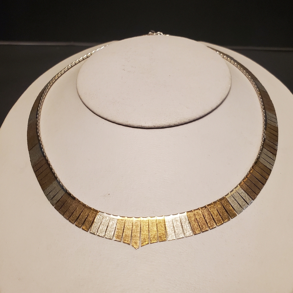 Vintage Cleopatra Style Silver Choker